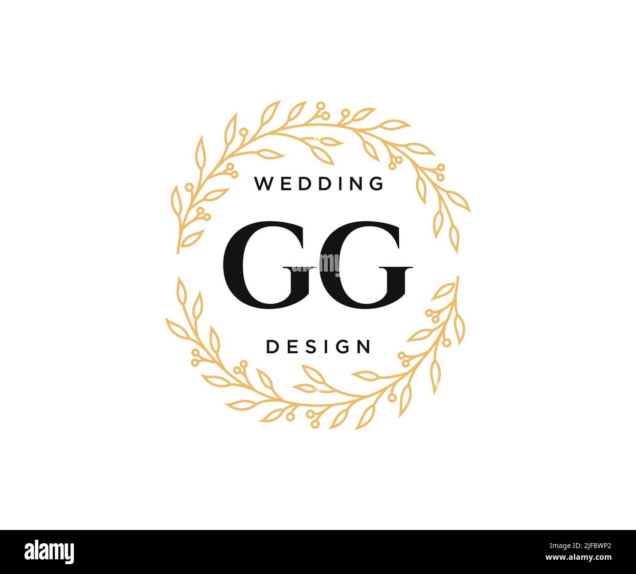 GG Initials letter Wedding monogram logos collection, hand drawn modern ...