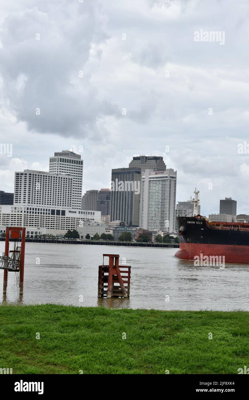 The City of New Orleans as seen across from the Crescent curve of the