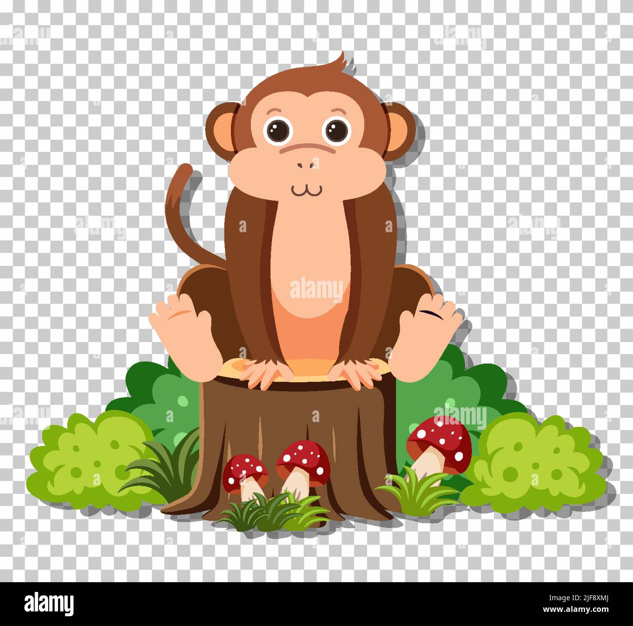 Cute monkey in flat cartoon style illustration Stock Vector Image & Art ...