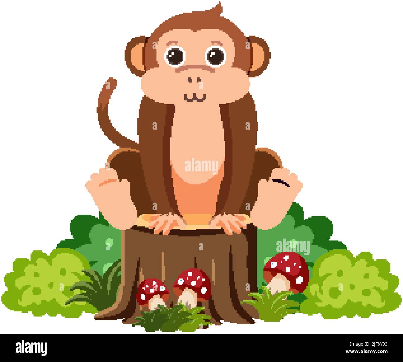 Cute monkey in flat style illustration Stock Vector Image & Art - Alamy