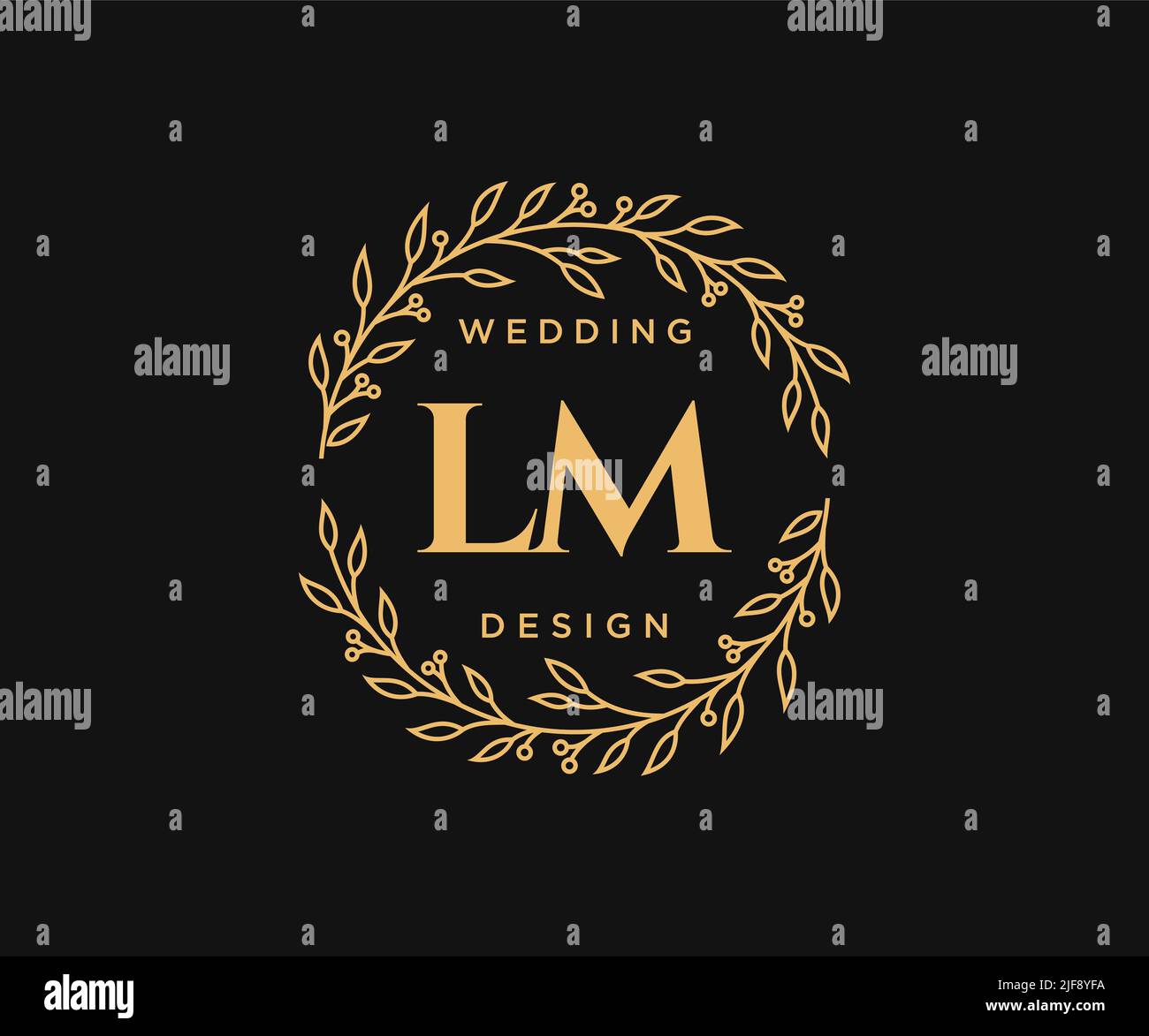 LM Initials letter Wedding monogram logos collection, hand drawn modern ...