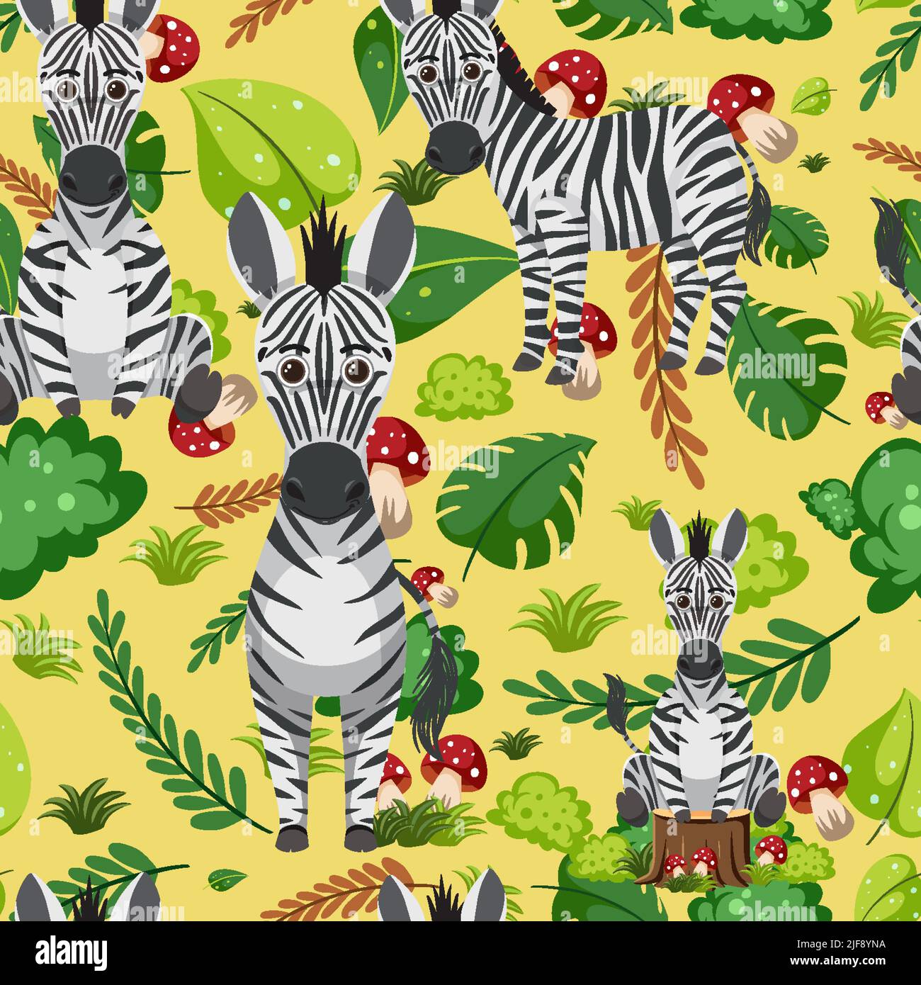 Cute zebra seamless pattern illustration Stock Vector Image & Art - Alamy