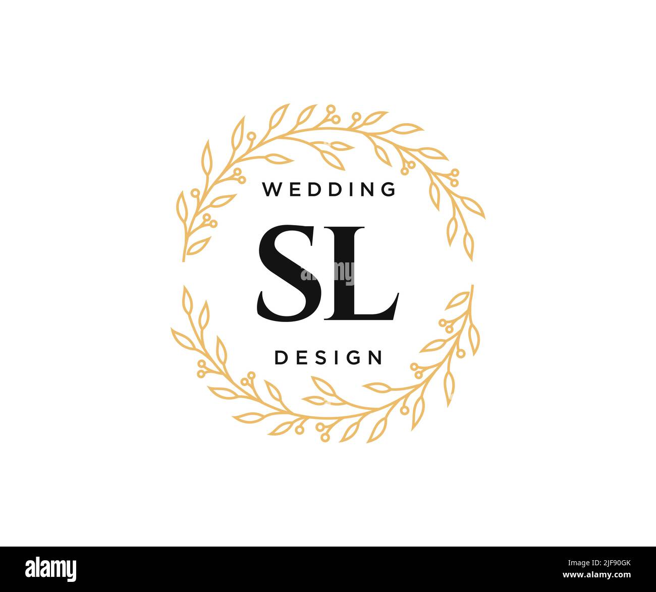 SL Initials letter Wedding monogram logos collection, hand drawn modern minimalistic and floral templates for Invitation cards, Save the Date, elegant Stock Vector