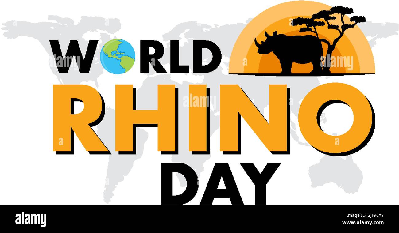 World Rhino Day September 22 Banner illustration Stock Vector Image ...