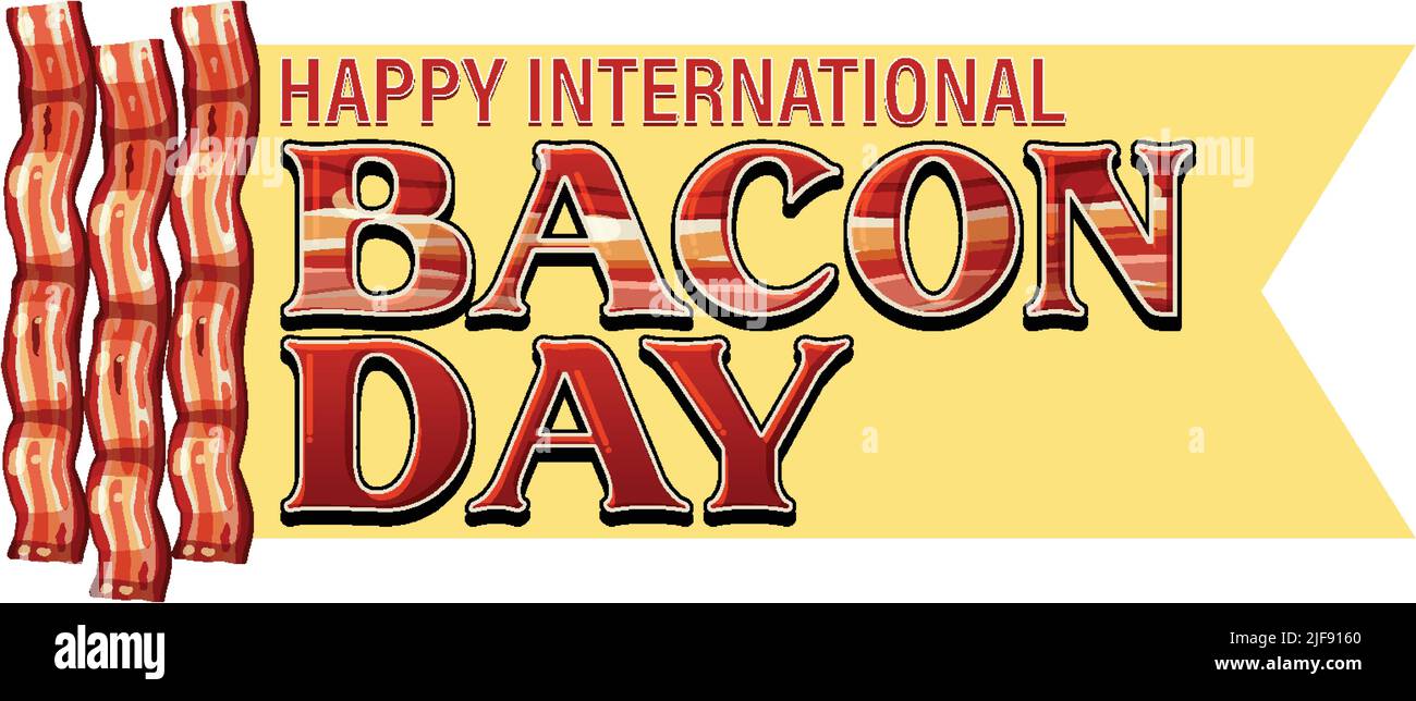 International Bacon Day Banner Template illustration Stock Vector Image