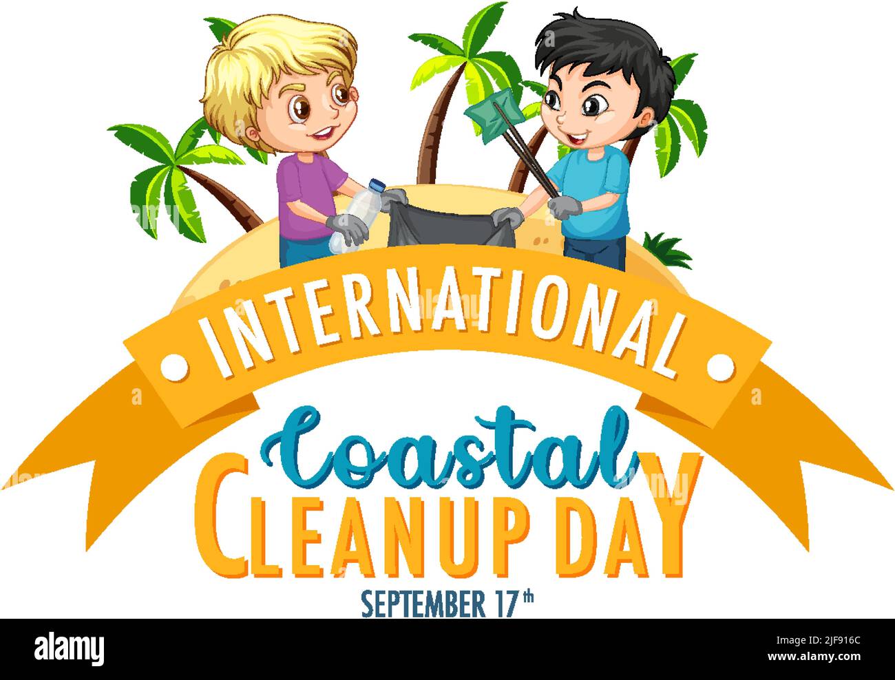 International Coastal Cleanup Day Banner illustration Stock Vector