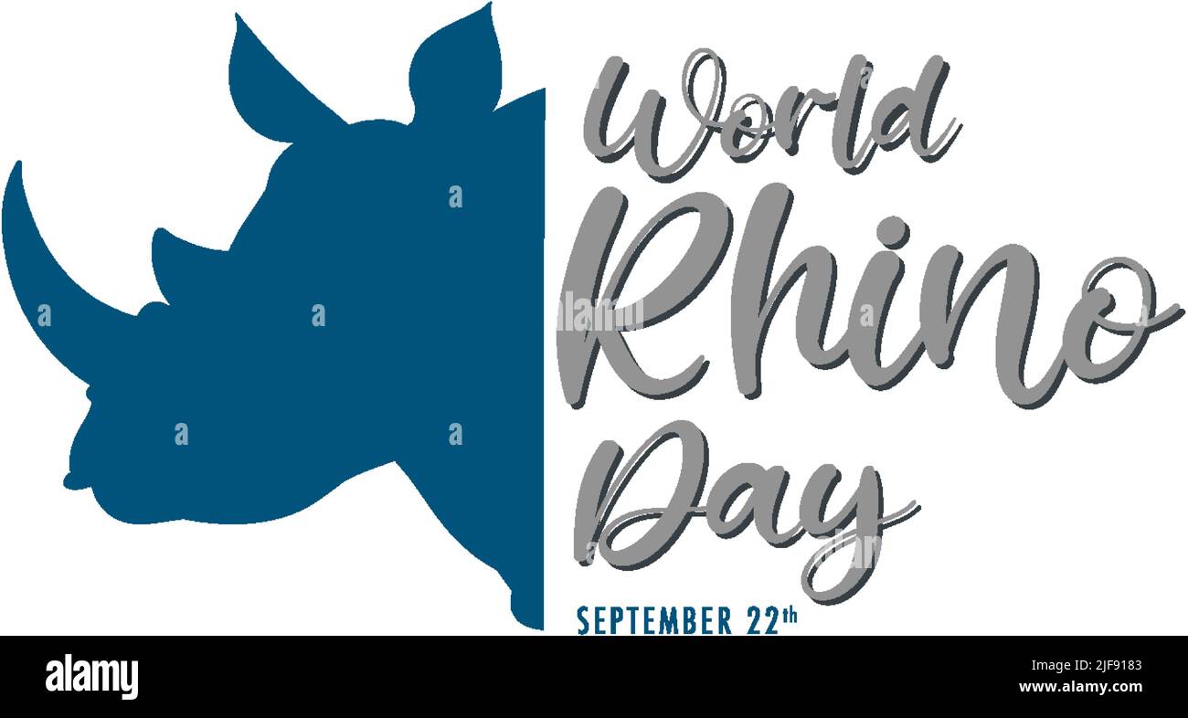 World Rhino Day September 22 Banner illustration Stock Vector Image ...