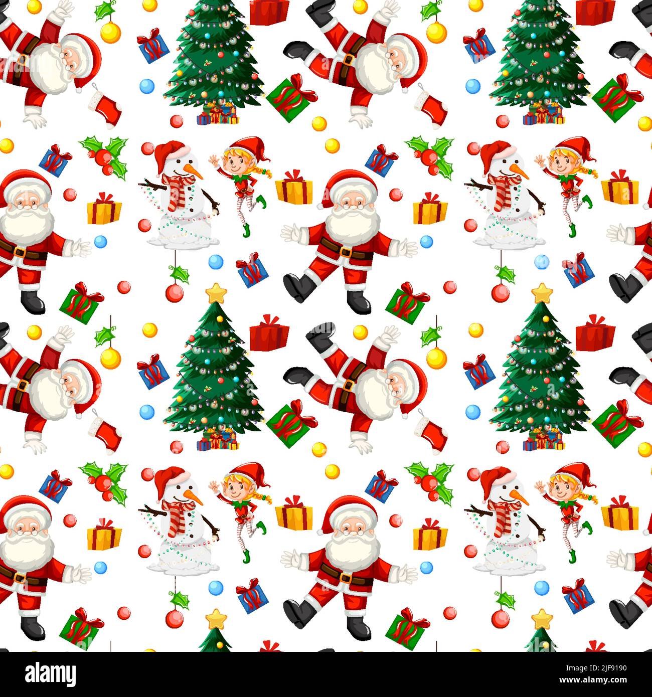 Christmas Santa Claus seamless pattern illustration Stock Vector Image ...