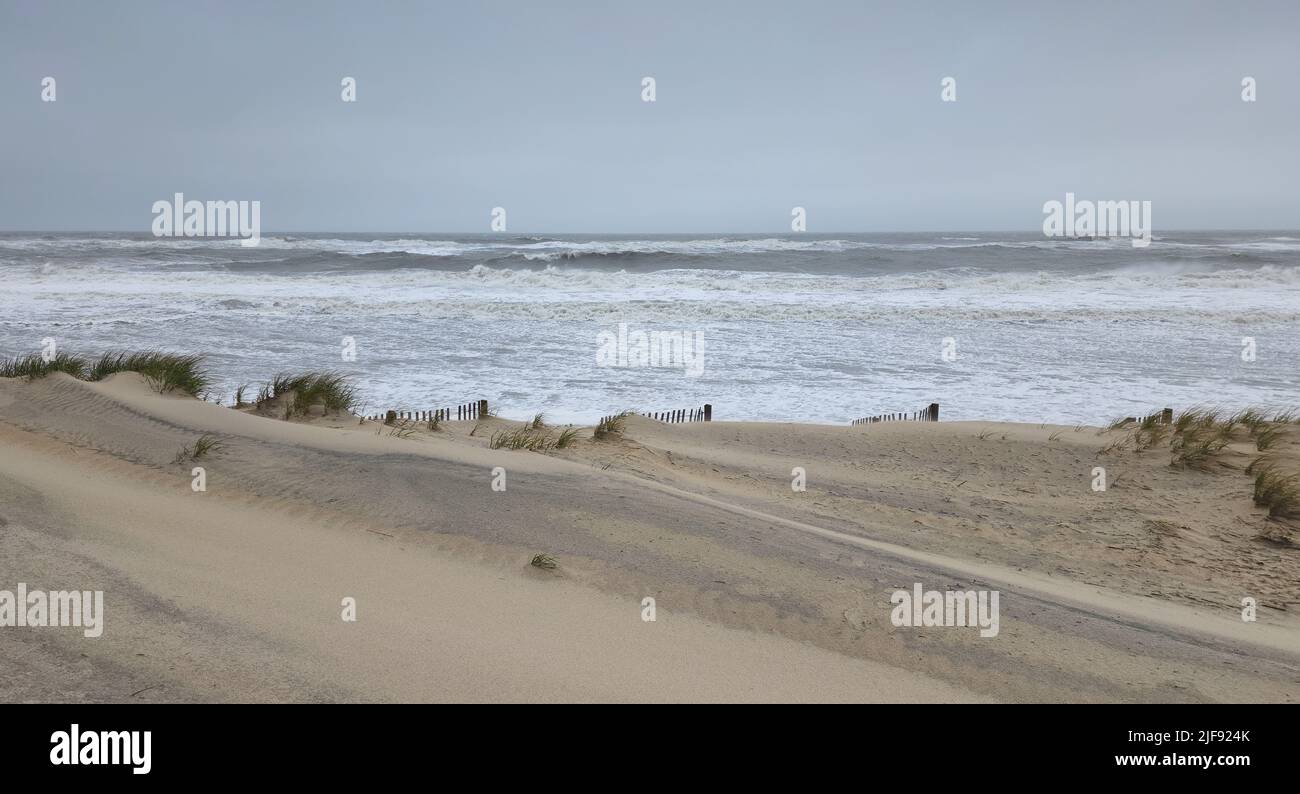 Nags Head Beach in Outer Banks, North Carolina during the stormy