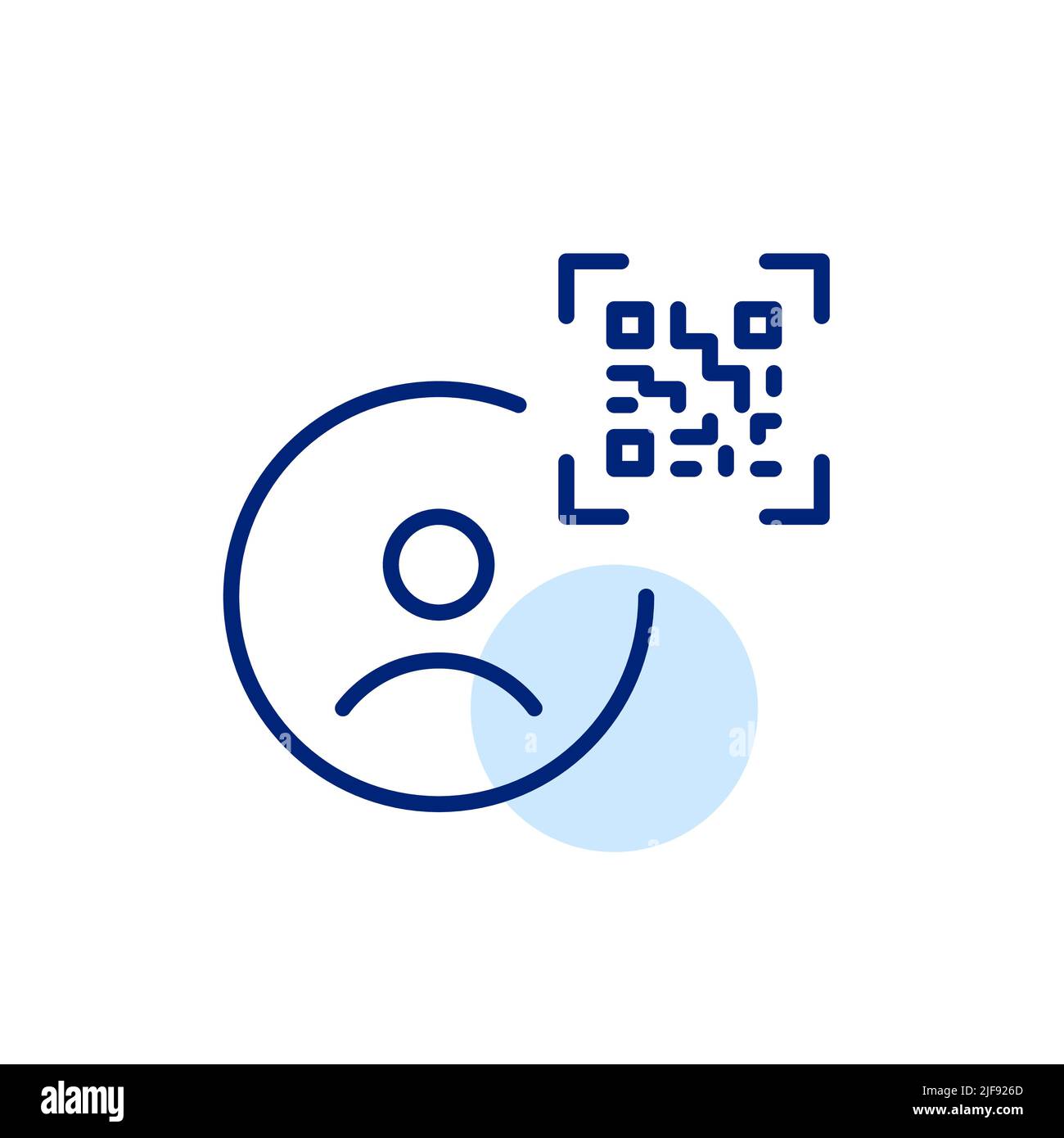 QR code for a user profile access. Pixel perfect, editable stroke line ...