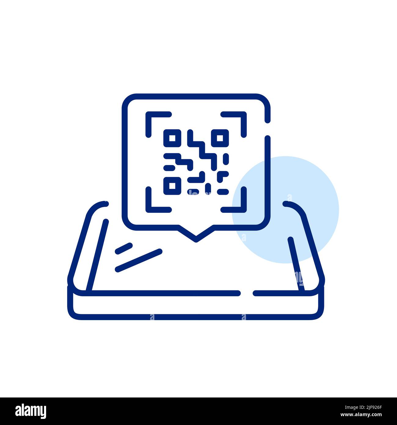 Scan a qr code message on an isometric smartphone. Pixel perfect ...