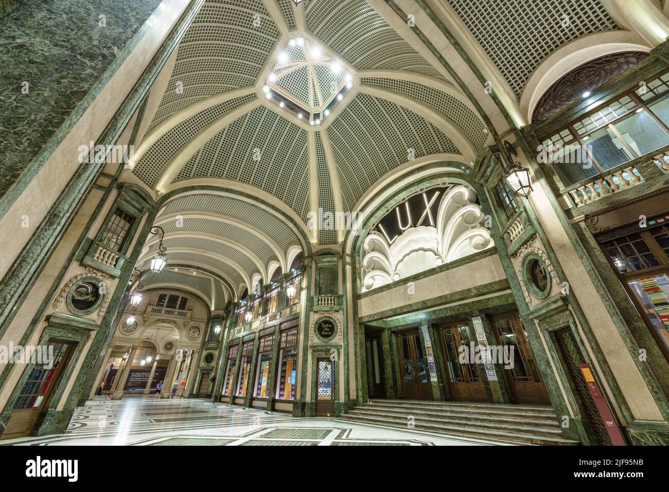Turin, Italy. June 15, 2022. View of Gallería de San Federico built in the 1930s by the architect Federico Canova and the Vittorio Bonade Bottino Stock Photo