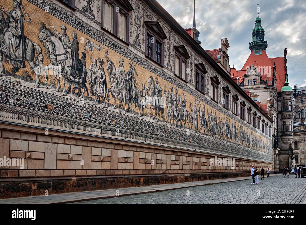 The mural of Saxon rulers, Dresden, Germany Stock Photo - Alamy