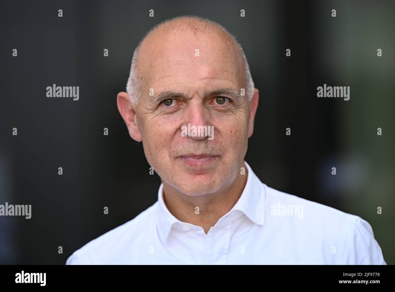 30 June 2022, Hessen, Frankfurt/Main: Bernd Neuendorf, President of the German Football Association (DFB), attends the opening of the DFB Campus with Academy and Head Office. Photo: Arne Dedert/dpa Stock Photo