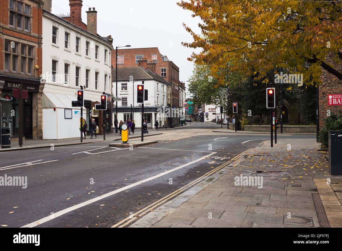 Traffic Light on Red No Vehicles Stock Photo