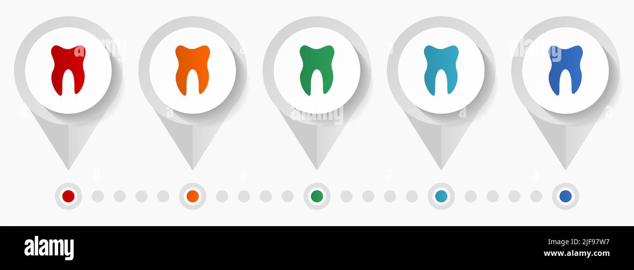 Tooth concept vector icons, editable infographic template, set of ...