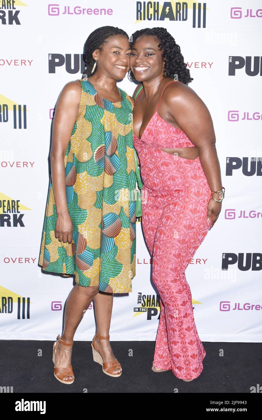New York, NY, USA. 30th June, 2022. Pascale Armand, Stacey Sargeant at arrivals for Shakespeare in the Park's RICHARD III Opening Night, Delacorte Theater in Central Park, New York, NY June 30, 2022. Credit: Quoin Pics/Everett Collection/Alamy Live News Stock Photo