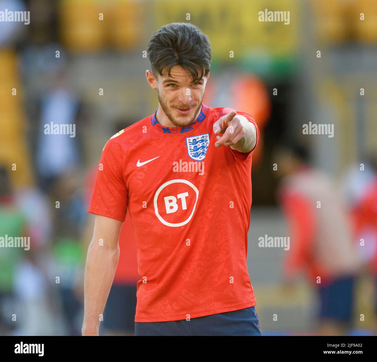 England v Hungary - UEFA Nations League. 14/6/22. Declan Rice during the Nations League match against Hungary. Pic : Mark Pain / Alamy. Stock Photo