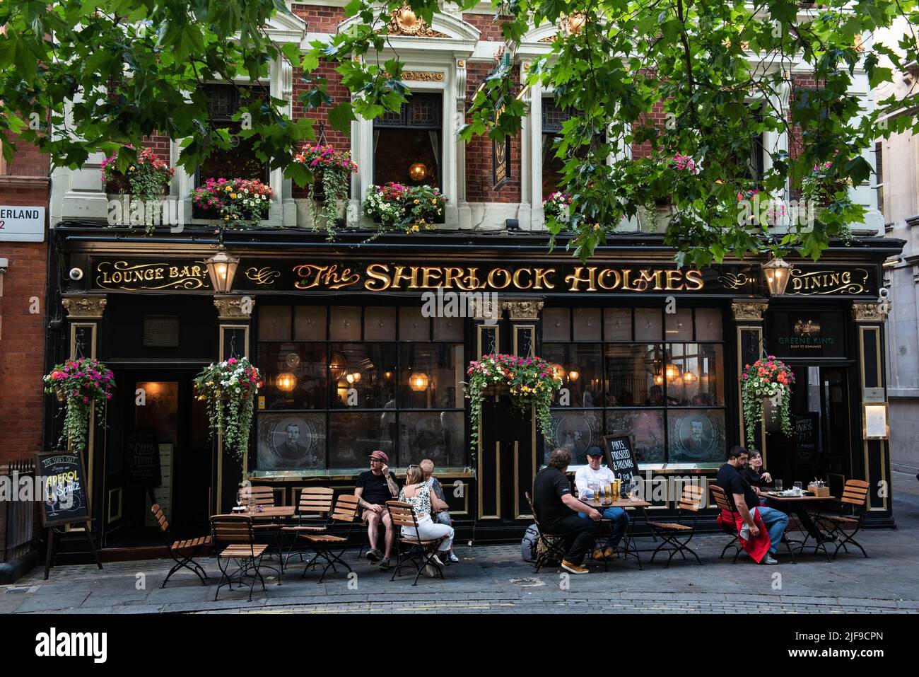 London, United Kingdom. June 28th 2022 Famous Sherlock Holmes traditional British pub near Charring Cross underground station, London UK Stock Photo