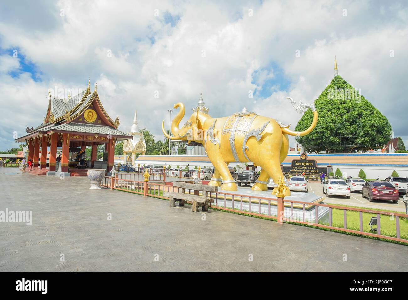Nakhon Si Thammarat Province, THAILAND - June 26, 2022: Scenery of The famous temple named Wat That Noi in Nakhon Si Thammarat, Thailand. This temple Stock Photo