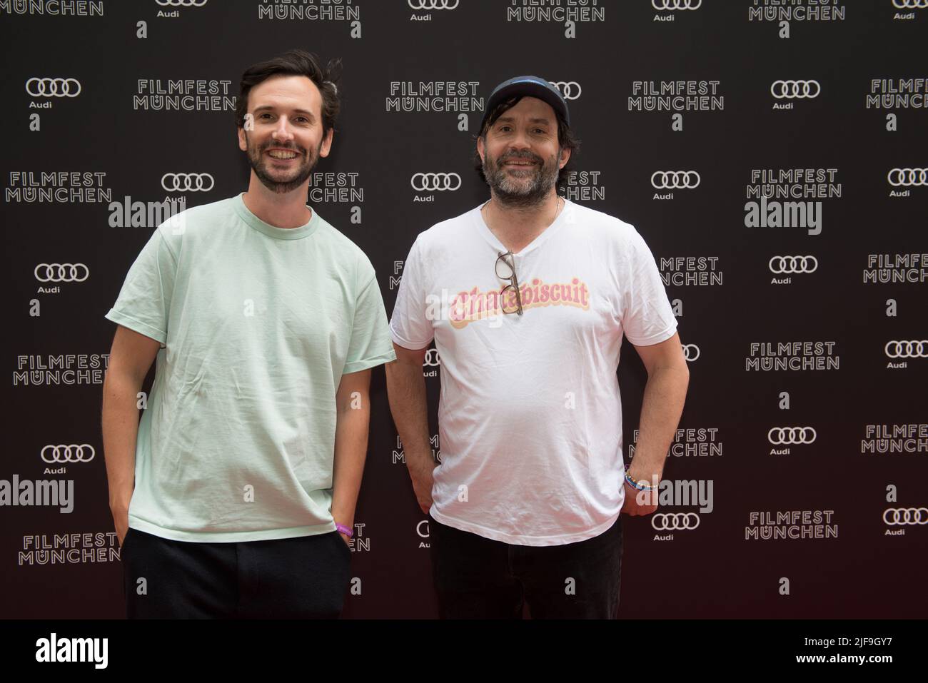 Director Jim Archer und actor David Earl Seen before the screening of their Film BRIAN AND CHARLES during 39. Filmfest München 2022 Stock Photo