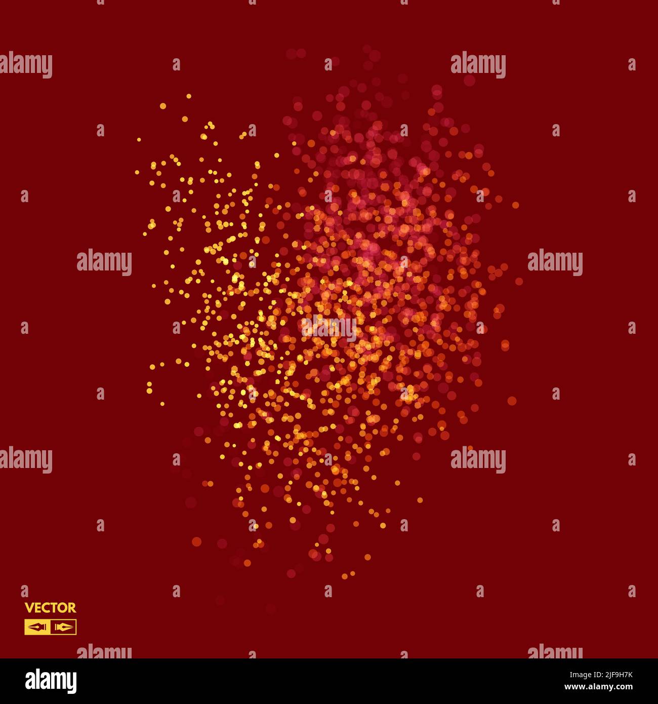 Chaotic particles in empty space. Dynamic background. Vector illustartion. Stock Vector