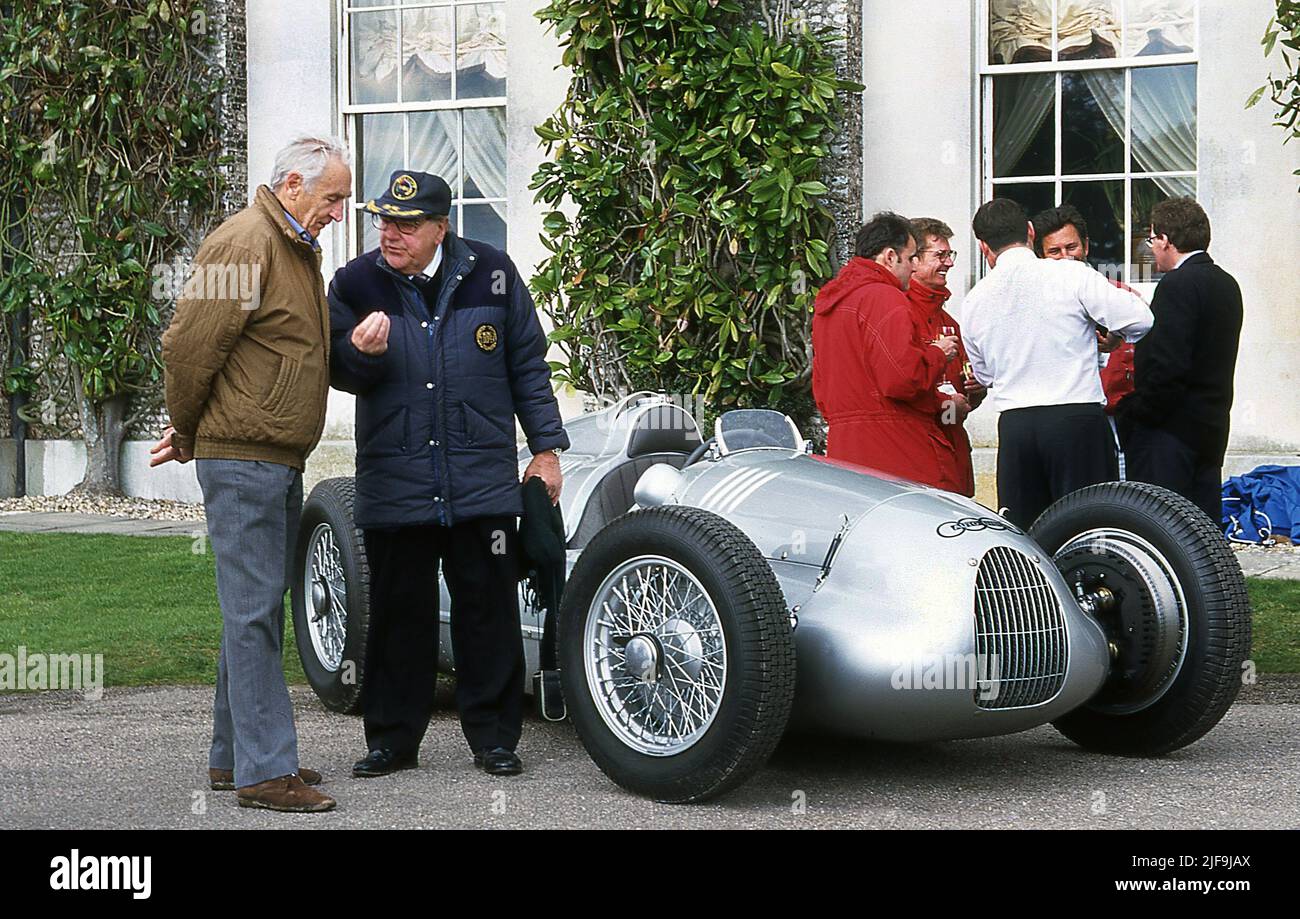 John Cooper and Roy Salvadori at the 1998 Goodwood  Festival of Speed and Revival Press preview day 3/1998 Stock Photo