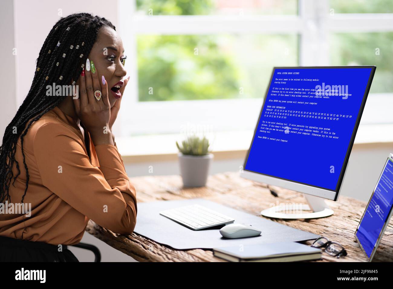 Ransomware Malware Attack. Business Computer Hacked. Security Breach Stock Photo