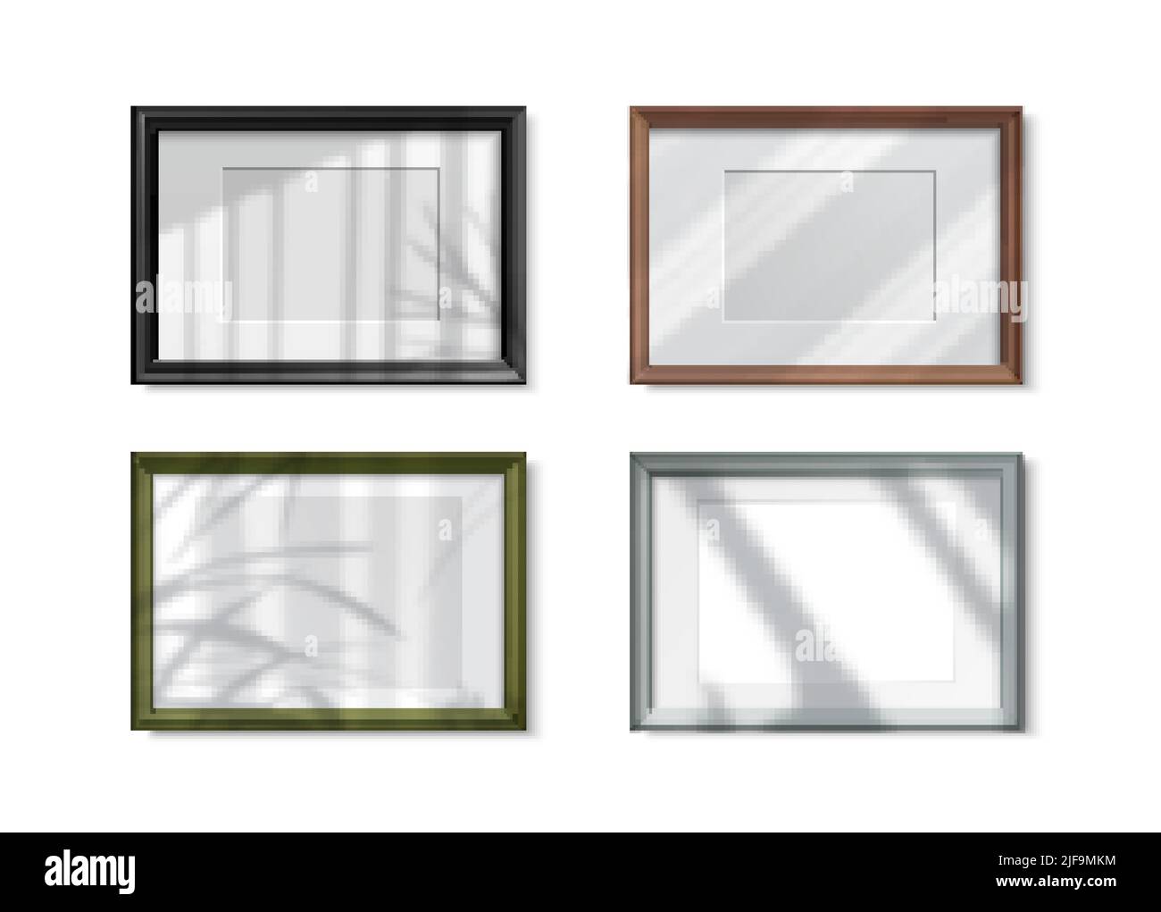 Shadow overlay effects frames realistic set isolated vector ...