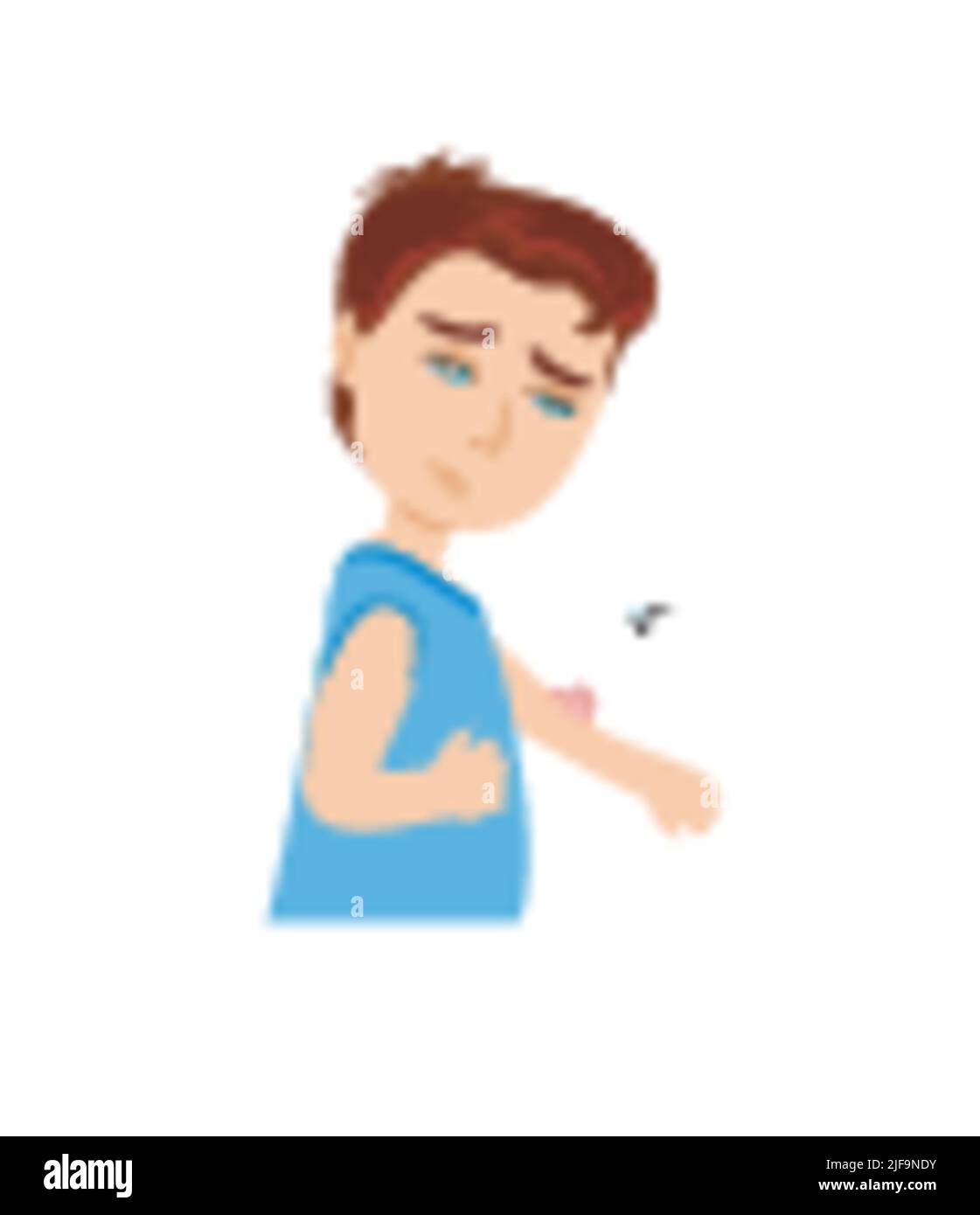 boy bitten by a mosquito, isolated illustration Stock Vector Image ...