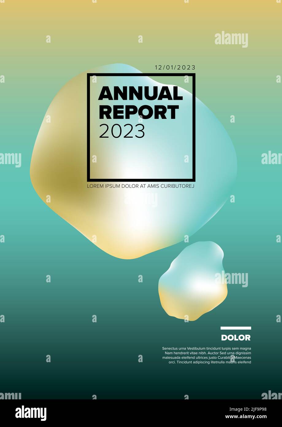 Vector abstract annual report cover template with sample text and ...