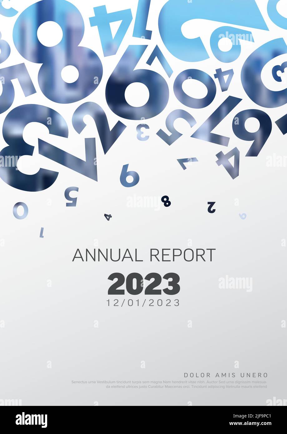Vector abstract annual report cover template with sample text and ...