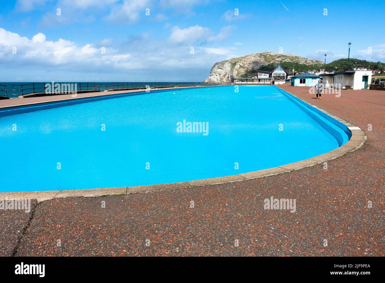 Llandudno. seaside paddling pool... North Wales Stock Photo