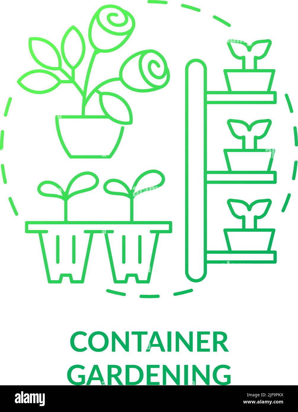 Container gardening green gradient concept icon Stock Vector Image ...