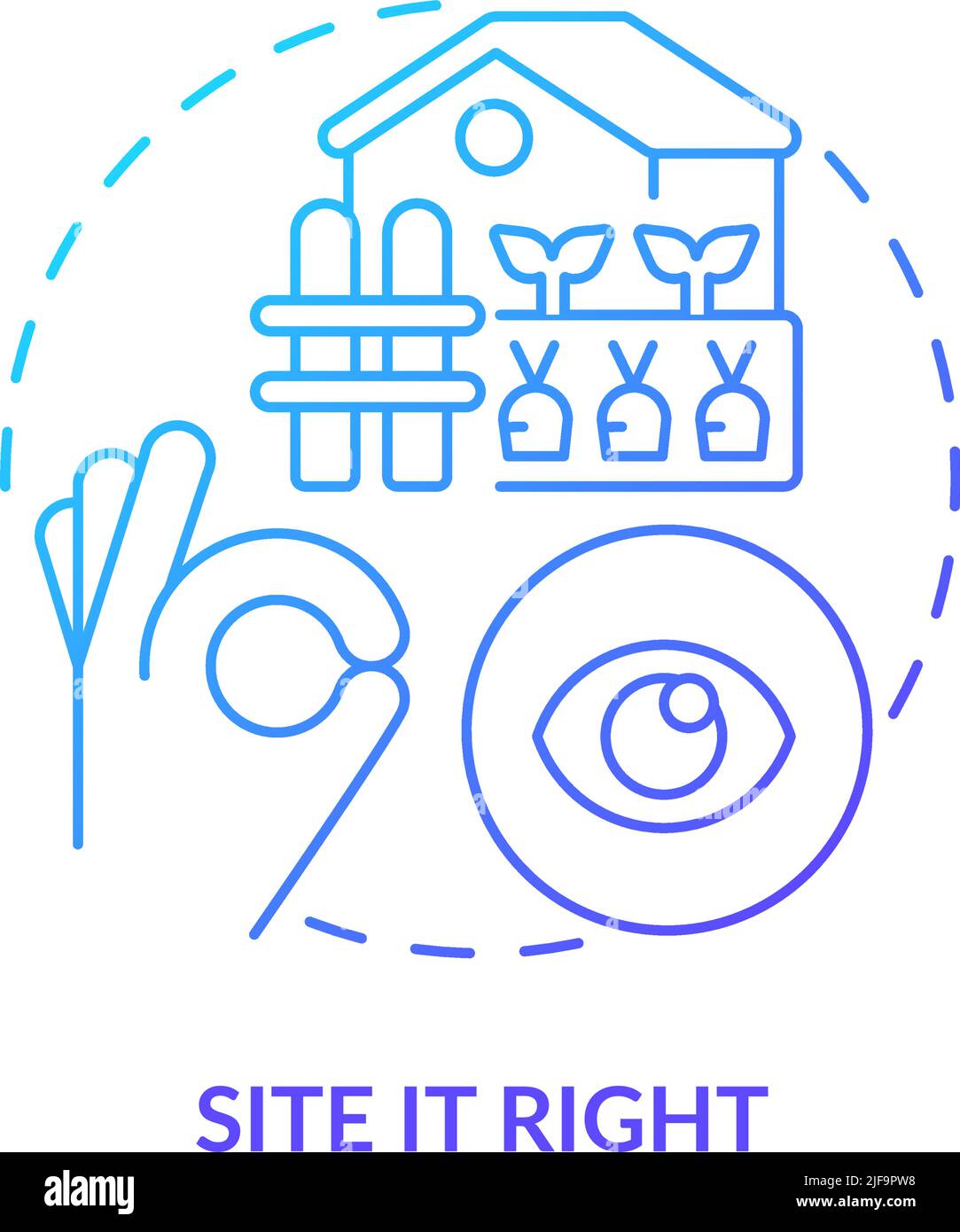 Site it right blue gradient concept icon Stock Vector