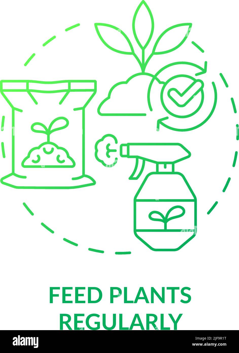 Feed plants regularly green gradient concept icon Stock Vector