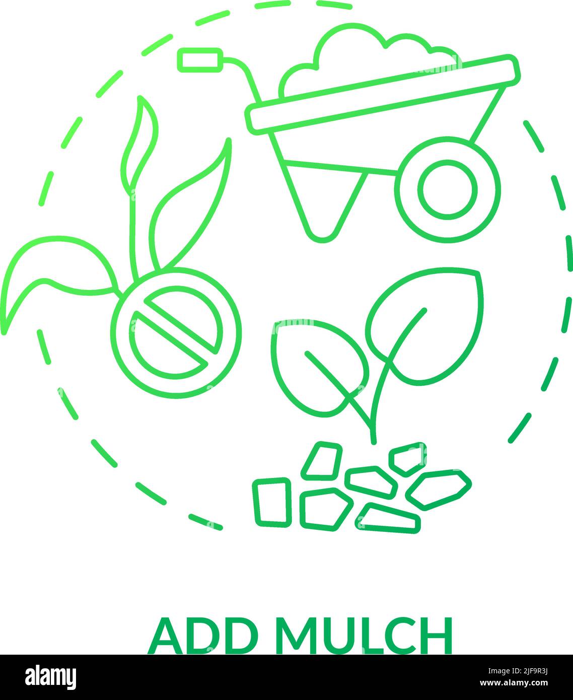 Add mulch green gradient concept icon Stock Vector
