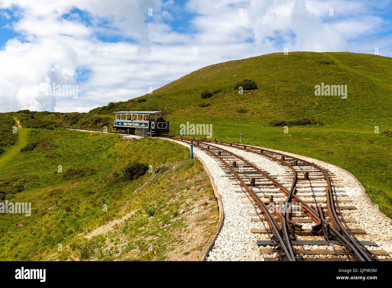 Llandudno  Great Orme tramway descending. North Wales UK Stock Photo