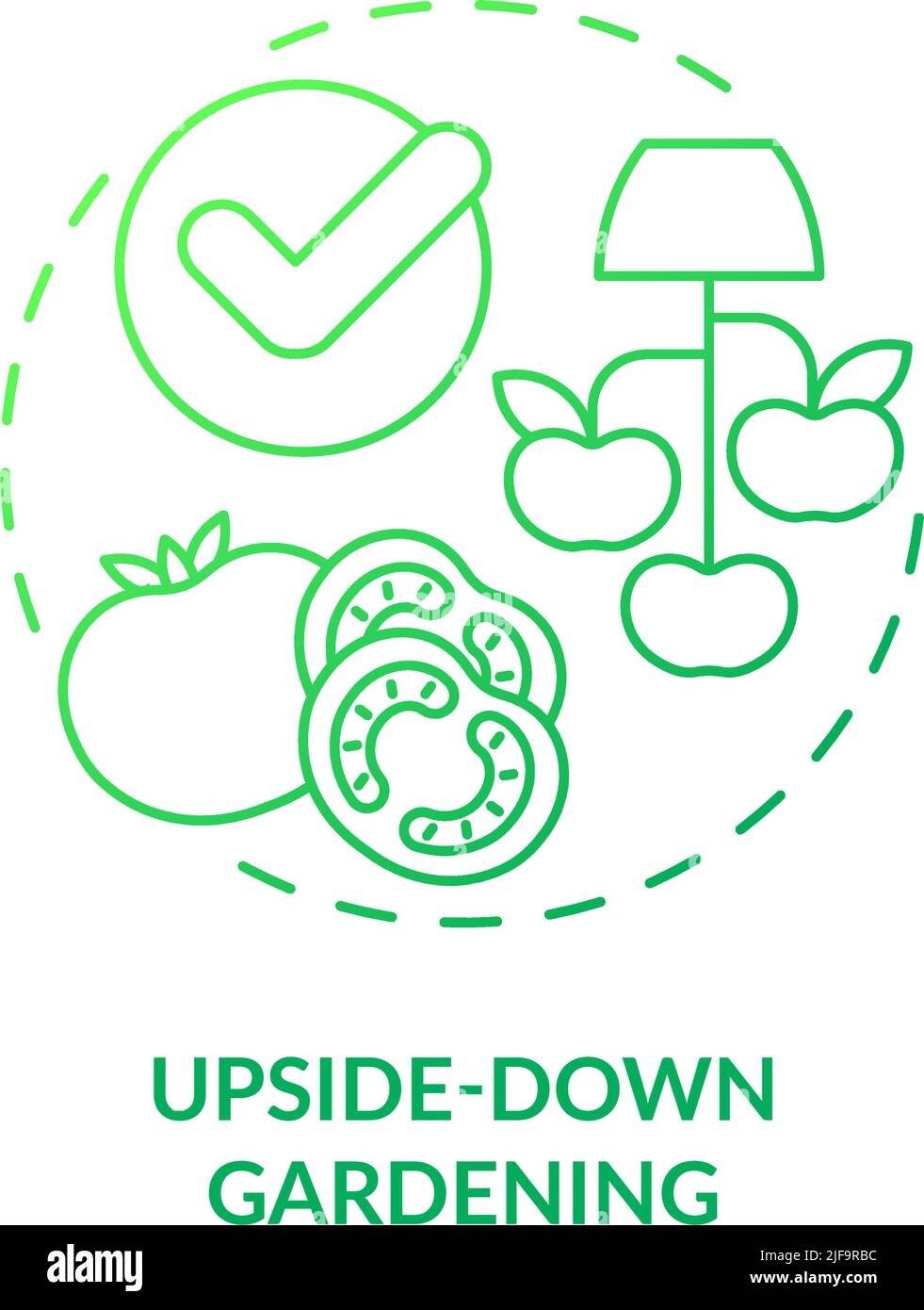 Upside down gardening green gradient concept icon Stock Vector Image ...