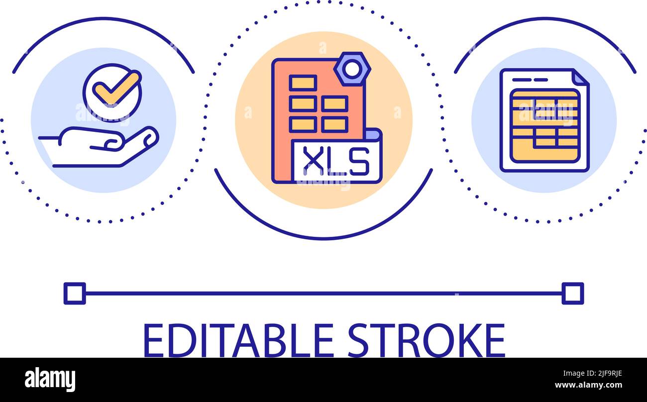 Using spreadsheets loop concept icon Stock Vector
