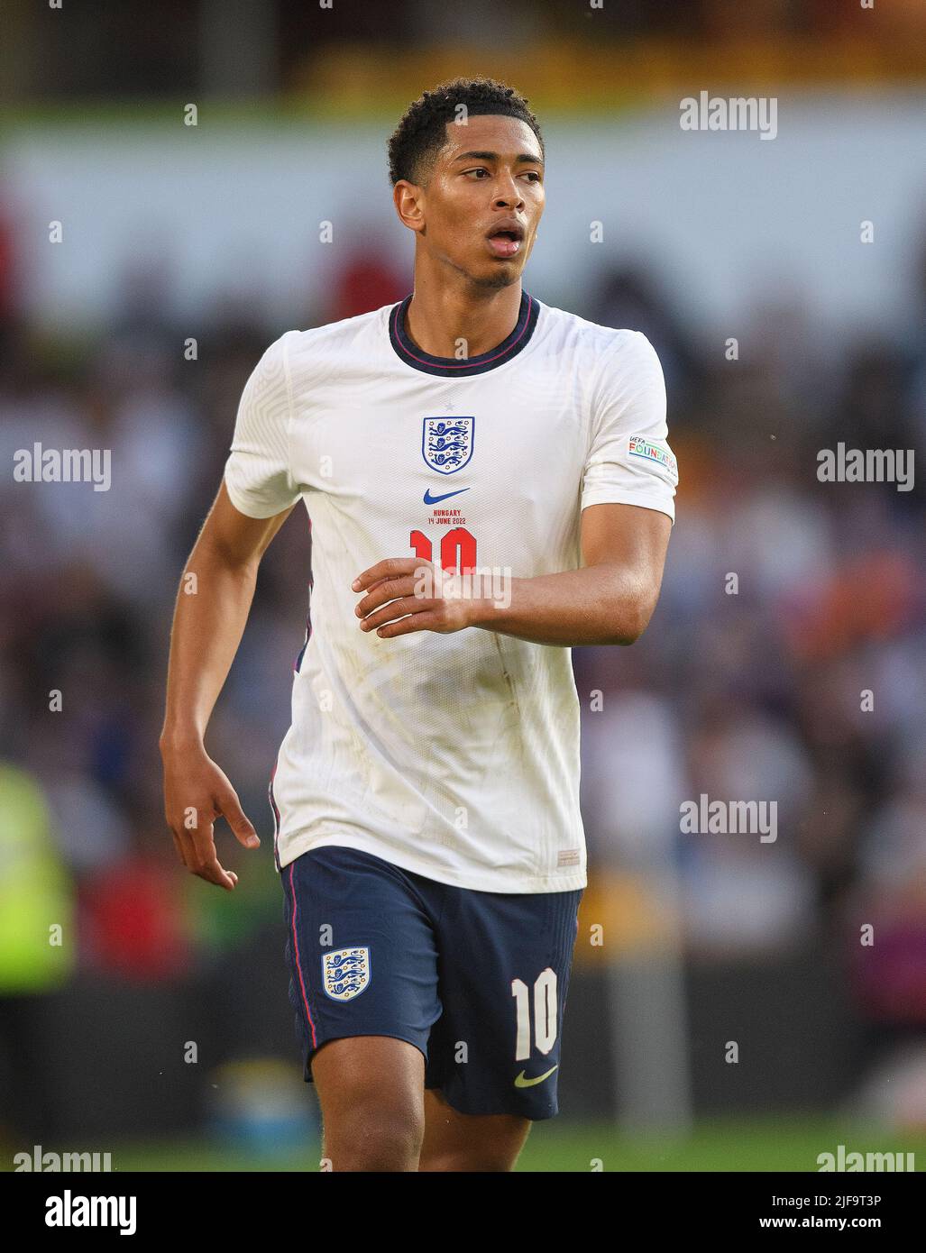 England v Hungary - UEFA Nations League.14/6/22. Jude Bellingham during the Nations League match against Hungary. Pic : Mark Pain / Alamy. Stock Photo