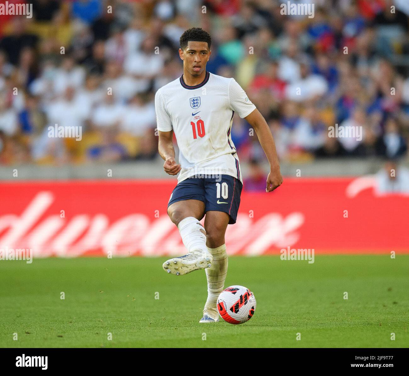 England v Hungary - UEFA Nations League.14/6/22. Jude Bellingham during the Nations League match against Hungary. Pic : Mark Pain / Alamy. Stock Photo
