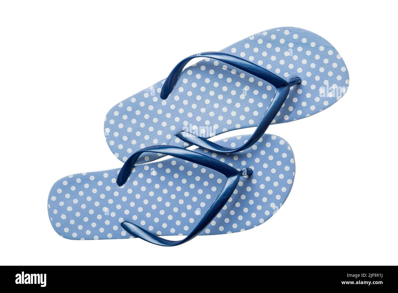 Blue flip flops isolated on white background. Top view Stock Photo - Alamy