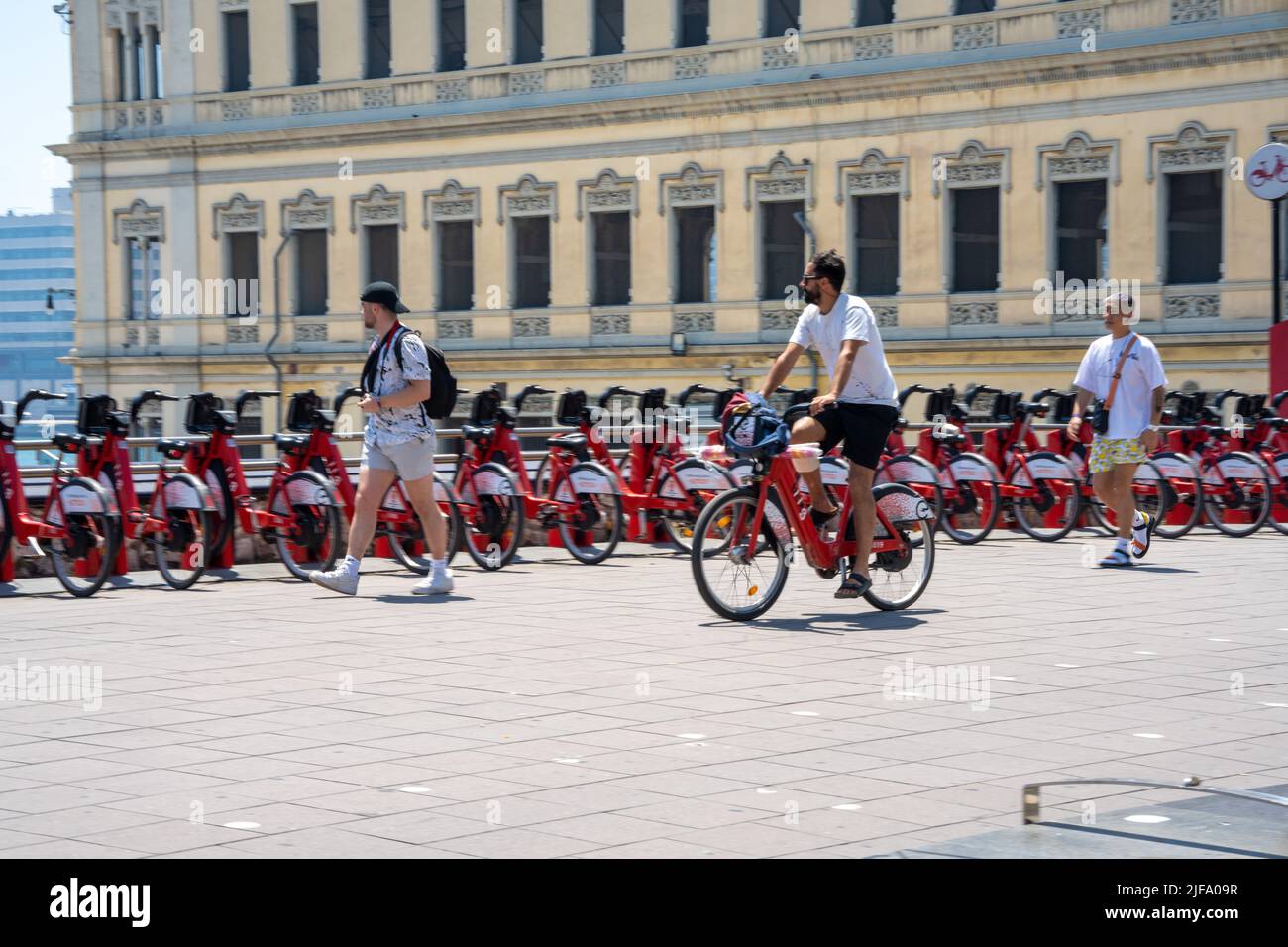 Barcelona goes for Zero Energy electric bicycle project Stock Photo Alamy