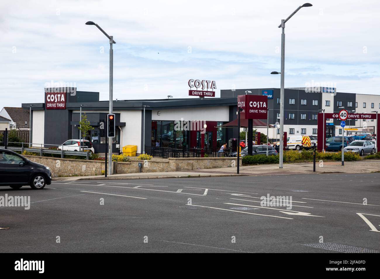 Drive Thru Costa in Camborne, Cornwall,UK Stock Photo Alamy