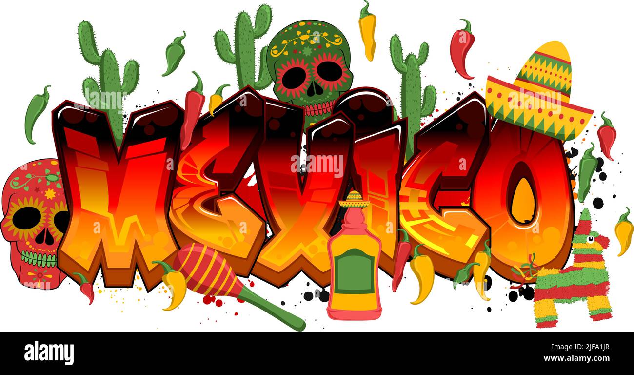 Quality Mexican Food Themed Vector Graphic Design - Mexico Stock Vector