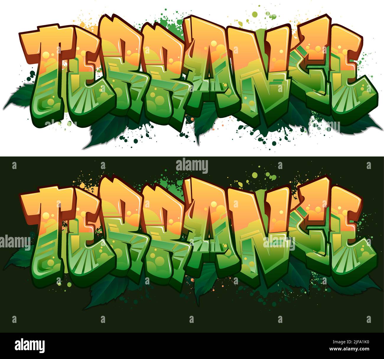 Graffiti Styled Urban Street Art Tagging Design - Terrance Stock Vector