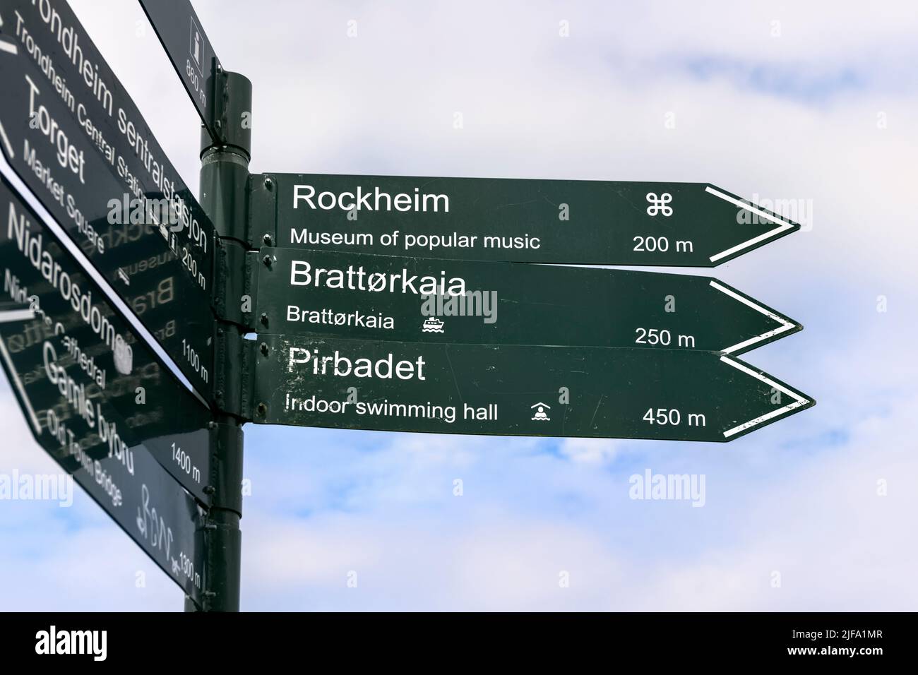 Trondheim Street Signs, Norway Stock Photo Alamy