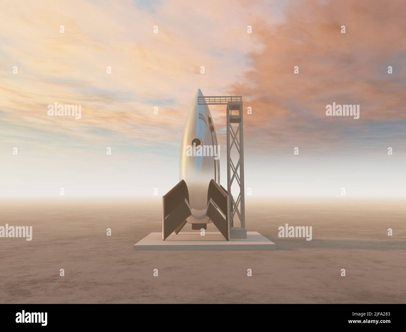 Retro rocket illustration hi-res stock photography and images - Alamy