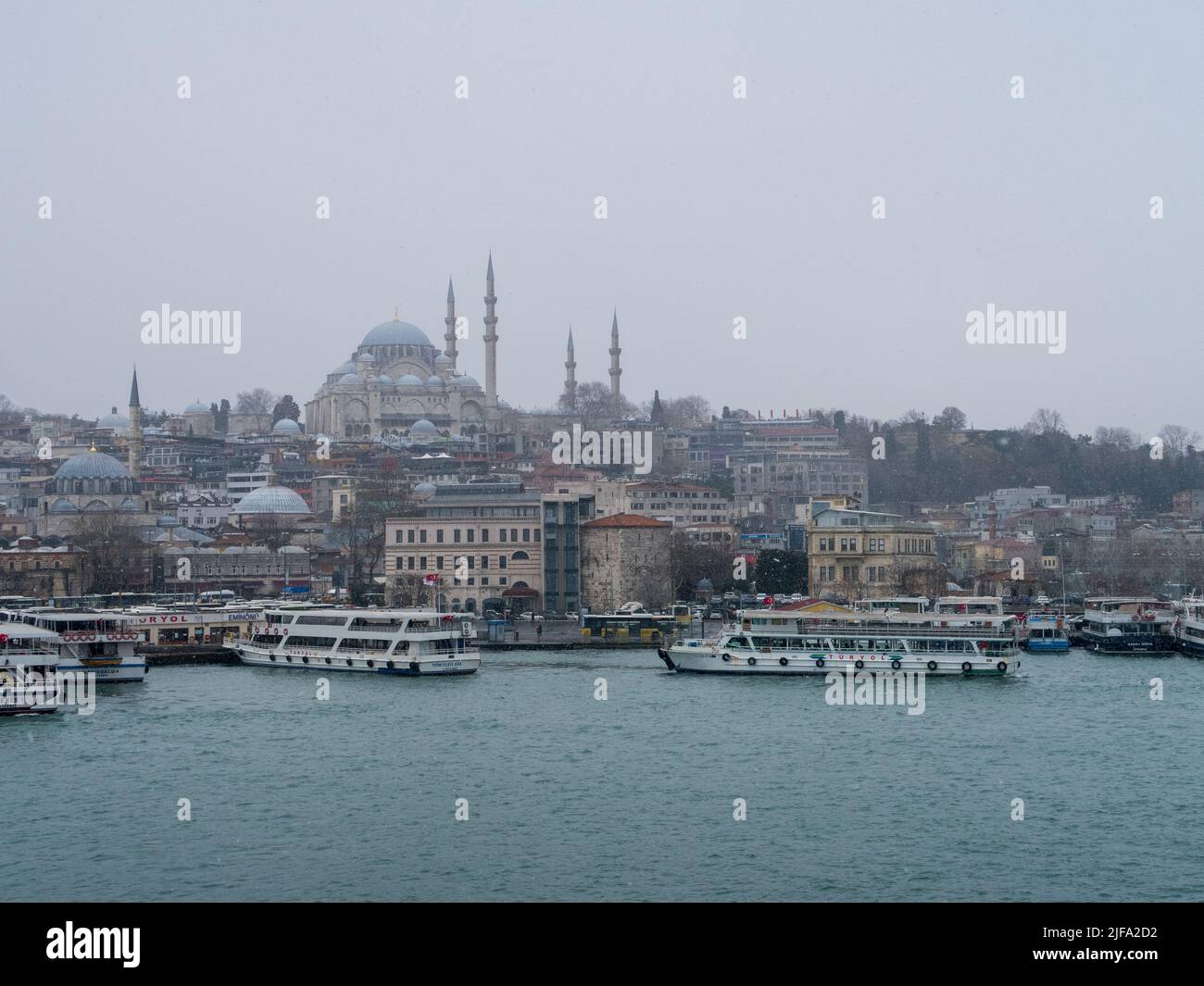 Hagia Sophia Istanbul in the snow Stock Photo